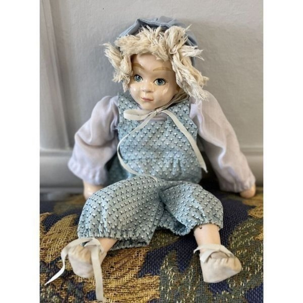 Vintage Mary Lake Thompson for Balos Sweet Doll Perfect! 16" Tall Ceramic/Cloth